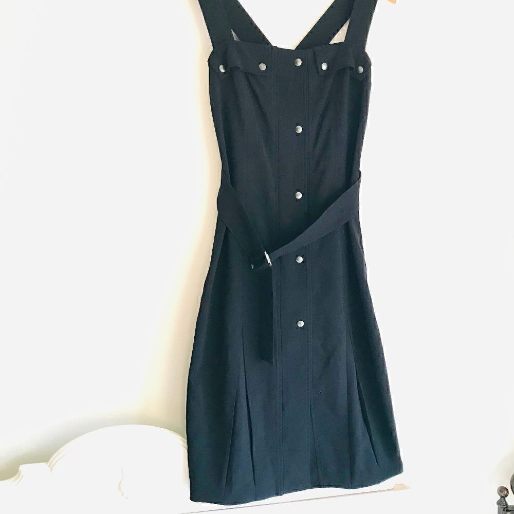 Sarah Pacini Black Button Down Dress